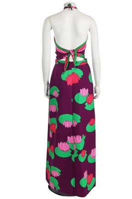 Lot 299 - A Jean-Louis Scherrer waterlily print ensemble, 1970s