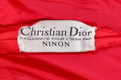 Lot 401 - A Christian Dior Iran by Marc Bohan crimson cigaline evening dress, 1970s