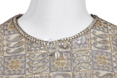 Lot 403 - A Christian Dior Iran by Marc Bohan gold and silver lamé evening coat, late 1960s-early 1970s