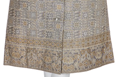 Lot 403 - A Christian Dior Iran by Marc Bohan gold and silver lamé evening coat, late 1960s-early 1970s