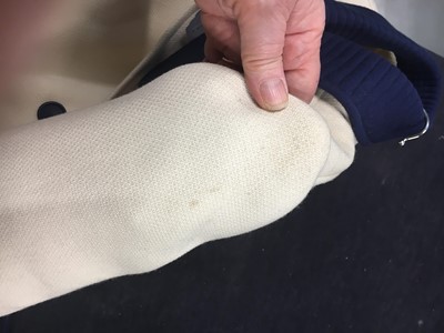 Lot 293 - An André Courrèges navy and cream coat, early 1970s