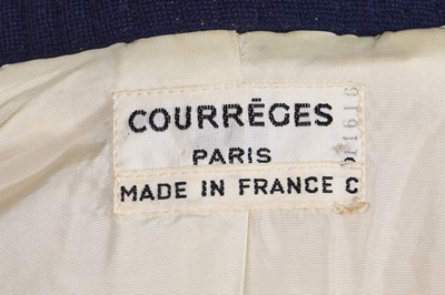 Lot 293 - An André Courrèges navy and cream coat, early 1970s