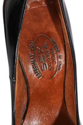 Lot 251 - A pair of rare Westwood/McLaren black patent leather 'SEX' stilettos, circa 1975