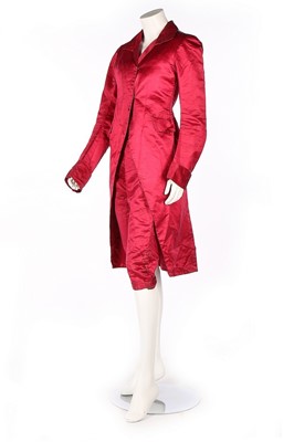 Lot 481 - A gentleman's crimson satin ensemble, circa...