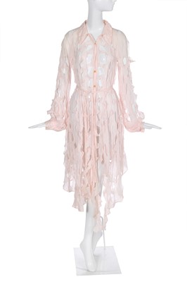 Lot 195 - A Vivienne Westwood pink shirtdress, 'Cut, Slash & Pull' collection, Spring-Summer 1991