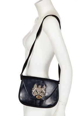 Lot 327 - A rare black patent Coronation handbag, 1953