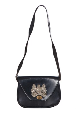 Lot 327 - A rare black patent Coronation handbag, 1953