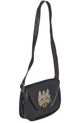 Lot 327 - A rare black patent Coronation handbag, 1953