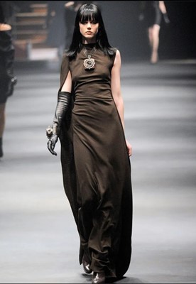 Lot 40 - A Lanvin by Alber Elbaz brown jersey evening gown, Autumn-Winter 2010-11