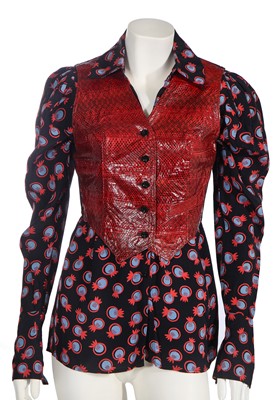 Lot 273 - An Ossie Clark/Celia Birtwell blouse and waistcoat, 1970s