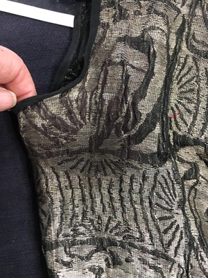 Lot 371 - A black and silver lamé flapper dress, circa 1925