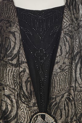 Lot 371 - A black and silver lamé flapper dress, circa 1925