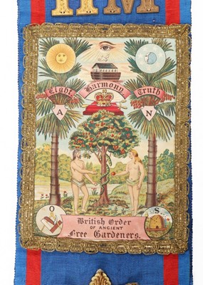 Lot 485 - A British Order of Ancient Free Gardeners blue...