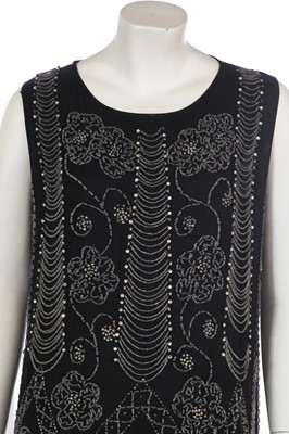 Lot 372 - A beaded black chiffon flapper dress, circa 1925