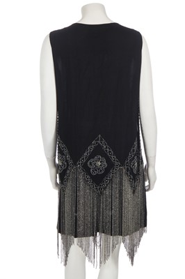 Lot 372 - A beaded black chiffon flapper dress, circa 1925