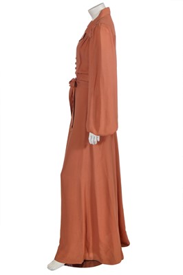 Lot 267 - An Ossie Clark for Radley peach moss-crêpe gown, circa 1970