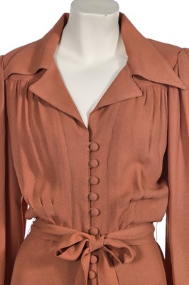 Lot 267 - An Ossie Clark for Radley peach moss-crêpe gown, circa 1970
