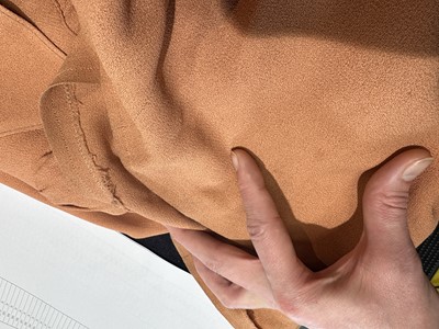 Lot 267 - An Ossie Clark for Radley peach moss-crêpe gown, circa 1970