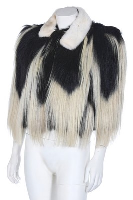 Lot 252 - A black and white monkey fur capelet, colobus...