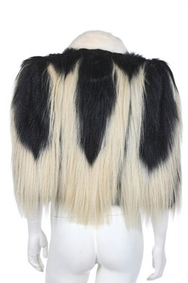 Lot 252 - A black and white monkey fur capelet, colobus...