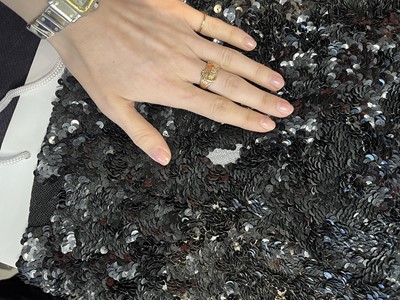 Lot 356 - A black sequin bias cut evening gown, circa 1935