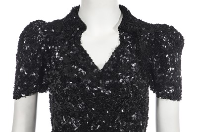 Lot 356 - A black sequin bias cut evening gown, circa 1935
