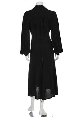 Lot 274 - An Ossie Clark for Radley black moss-crêpe dress, 1970s