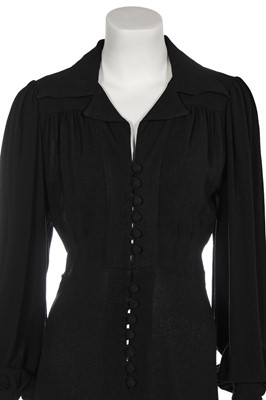 Lot 274 - An Ossie Clark for Radley black moss-crêpe dress, 1970s