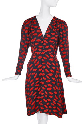 Lot 414 - An Yves Saint Laurent 'Lips' print dress,  1971