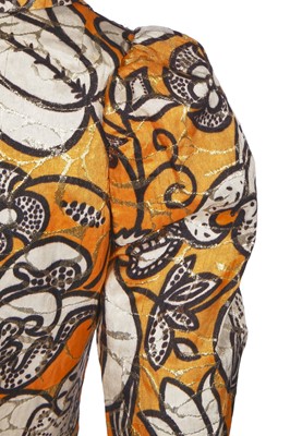 Lot 376 - A Thea Porter printed and woven lamé cocktail suit, early 1970s