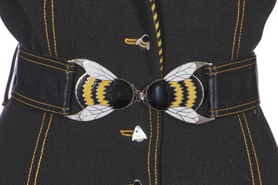 Lot 416 - A Bill Gibb moss crêpe 'Bee' dress, Autumn-Winter, 1972-73