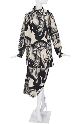 Lot 162 - An early Yohji Yamamoto printed wool ensemble, Autumn-Winter 1985-86