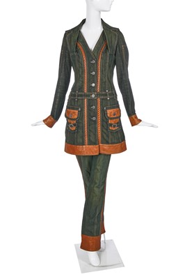 Lot 153 - A Christian Dior by John Galliano denim and leather ensemble, Spring-Summer 2006