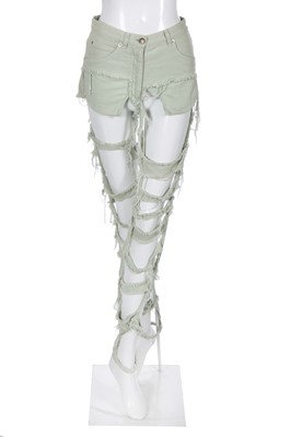 Lot 154 - A pair of Martin Margiela shredded jeans, 2002