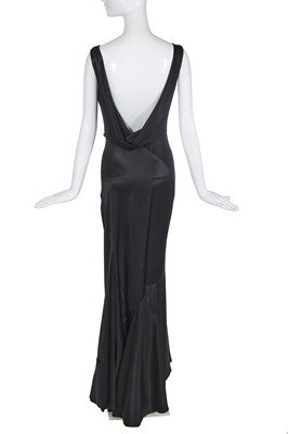 Lot 233 - A John Galliano black bias cut evening gown, circa 1995