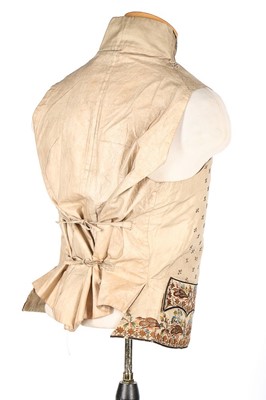 Lot 490 - A gentleman's embroidered silk waistcoat, 1790-...