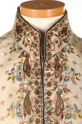 Lot 490 - A gentleman's embroidered silk waistcoat, 1790-...