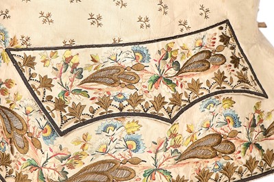Lot 490 - A gentleman's embroidered silk waistcoat, 1790-...
