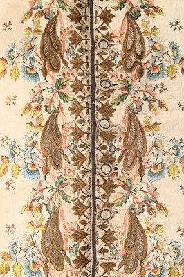 Lot 490 - A gentleman's embroidered silk waistcoat, 1790-...