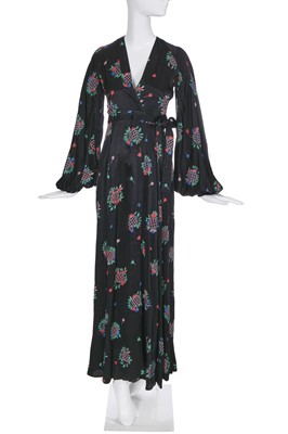 Lot 419 - An Ossie Clark/Celia Birtwell printed satin 'Cuddly' maxi dress, circa 1970