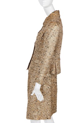 Lot 420 - A Madeleine de Rauch gold tweed cocktail suit, circa 1968