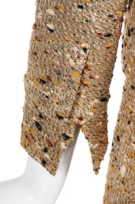 Lot 420 - A Madeleine de Rauch gold tweed cocktail suit, circa 1968