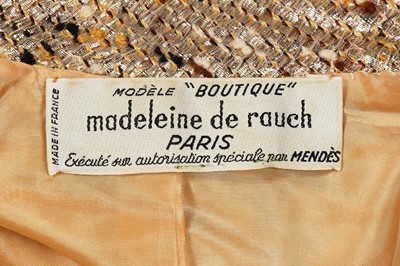 Lot 420 - A Madeleine de Rauch gold tweed cocktail suit, circa 1968