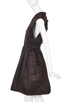 Lot 421 - A Galanos brown satin cocktail dress, circa 1965
