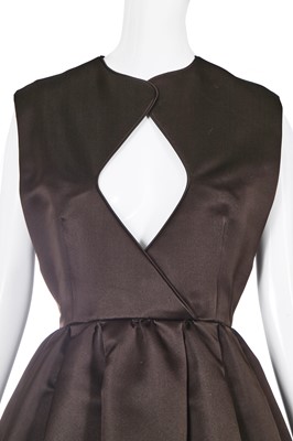 Lot 421 - A Galanos brown satin cocktail dress, circa 1965