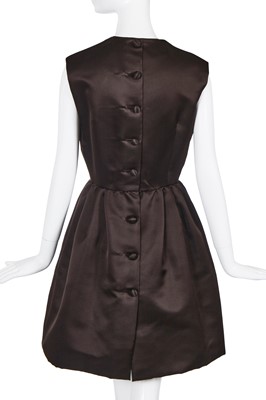 Lot 421 - A Galanos brown satin cocktail dress, circa 1965