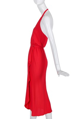 Lot 322 - A Halston red silk crêpe dress, 1980s