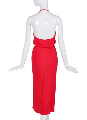 Lot 322 - A Halston red silk crêpe dress, 1980s