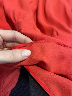 Lot 322 - A Halston red silk crêpe dress, 1980s
