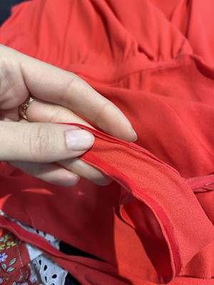 Lot 322 - A Halston red silk crêpe dress, 1980s
